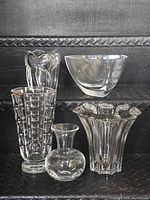 Group of five crystal pieces