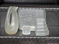 Group shot of all four frosted glass items