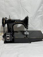 Singer Featherweight 221 sewing machine, left side view