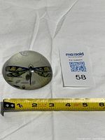 Top view showing full dragonfly design under clear glass