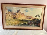 Front view of framed print showing artwork, frame, mat