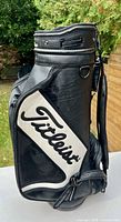 Left side showing Titleist script panel and strap