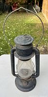 Front view of Beacon lantern showing overall form and wear