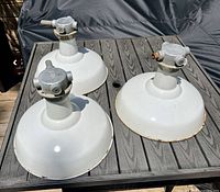 All three matching enamel ceiling lights top view