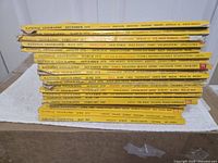 Side view of stacked magazines showing date spines 1968-1972