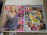 Two TV Guide issues: CSI: Miami preview and Summer TV Preview with attached DVD
