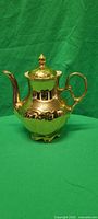 Full view of gold Gebr. Bauer Bavaria teapot