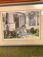 Full view of framed print showing artwork and matting