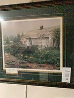 Framed print full view showing frame, mat and light