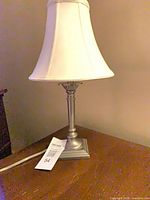 Full view of lamp showing shade and base