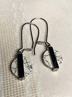 Front view showing howlite discs and silver bars