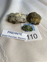 All three prehnite pieces with lot tag