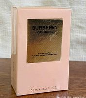 Front of sealed Burberry Goddess Eau de Parfum box showing 100 ml size