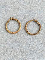Pair of gold wash sterling silver hoop earrings