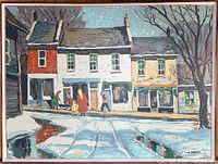 Full view of framed silkscreen showing entire artwork and frame