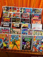 Front oblique view of full rack showing all bagged comics