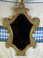 Full frontal view of ornate Belgian mirror showing entire frame and glass