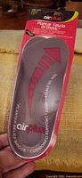 Front view of packaged Airplus plantar fascia orthotic insoles