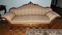 Full front view of Victorian sofa