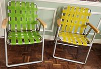 Front view of both chairs showing colors and design