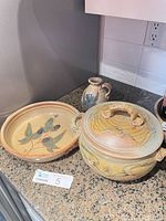 Group shot of casserole, baking dish, and jug