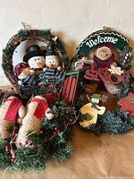 Group shot of all four wreaths showing overall condition and variety