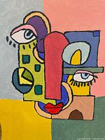 Close-up of central face design