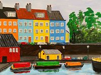 Straight-on view of full painting showing subject and signature