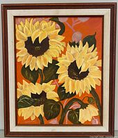 Full view of framed oil painting showing subject and frame