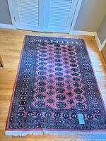 Full view of rug showing overall pattern and colors