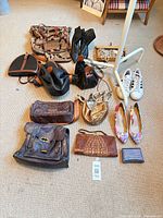 All items laid out on floor showing variety and overall condition