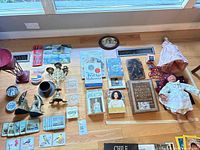 Overall view of all items laid out on floor