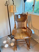Rocking chair, floor lamp, chandelier overview