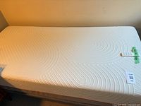 Top view of twin all-foam mattress on adjustable base