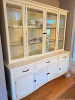 front view of two-piece china cabinet hutch closed