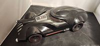 Top angled view of entire Darth Vader Hot Wheels car