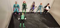 Group shot of all six DC Comics action figures