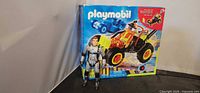 Front view of Playmobil set box with Kirk figure standing
