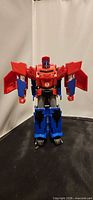 Front view of Optimus Prime figure standing