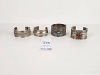Front view of all four cuff bracelets lined up