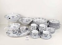 full 57-piece dinnerware set arranged together