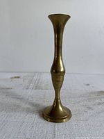 Full view of brass bud vase front