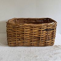Rectangular woven basket front view