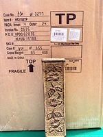 Shipping case showing product code, pack units 24, and one incense burner leaned against it.