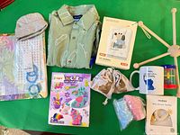 All items laid out on green surface