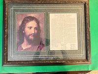 Full framed artwork showing portrait, text, frame, mats