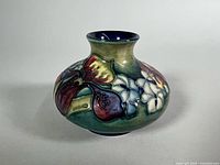 Front view showing floral design and squat form