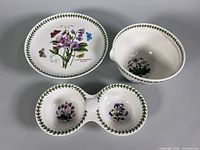All three Portmeirion Botanical Garden serving dishes displayed