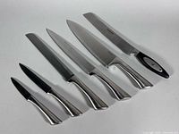 Full set of six knives displayed