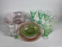 Group view of all glassware pieces